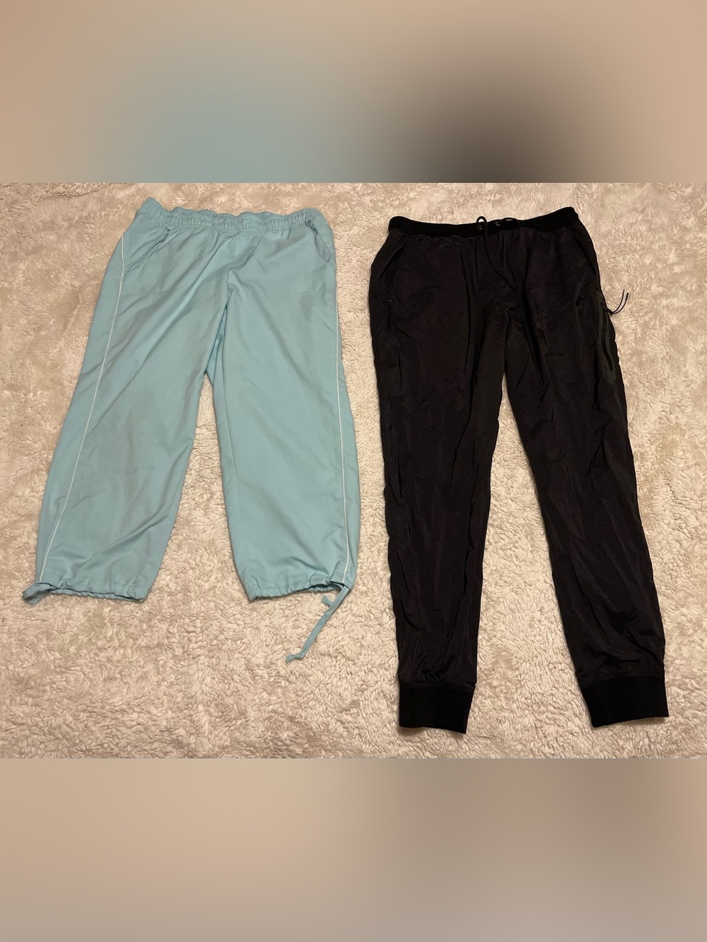 Nike Bundle Size M: Sky Blue Track Pants & Black Gray Athletic Joggers
